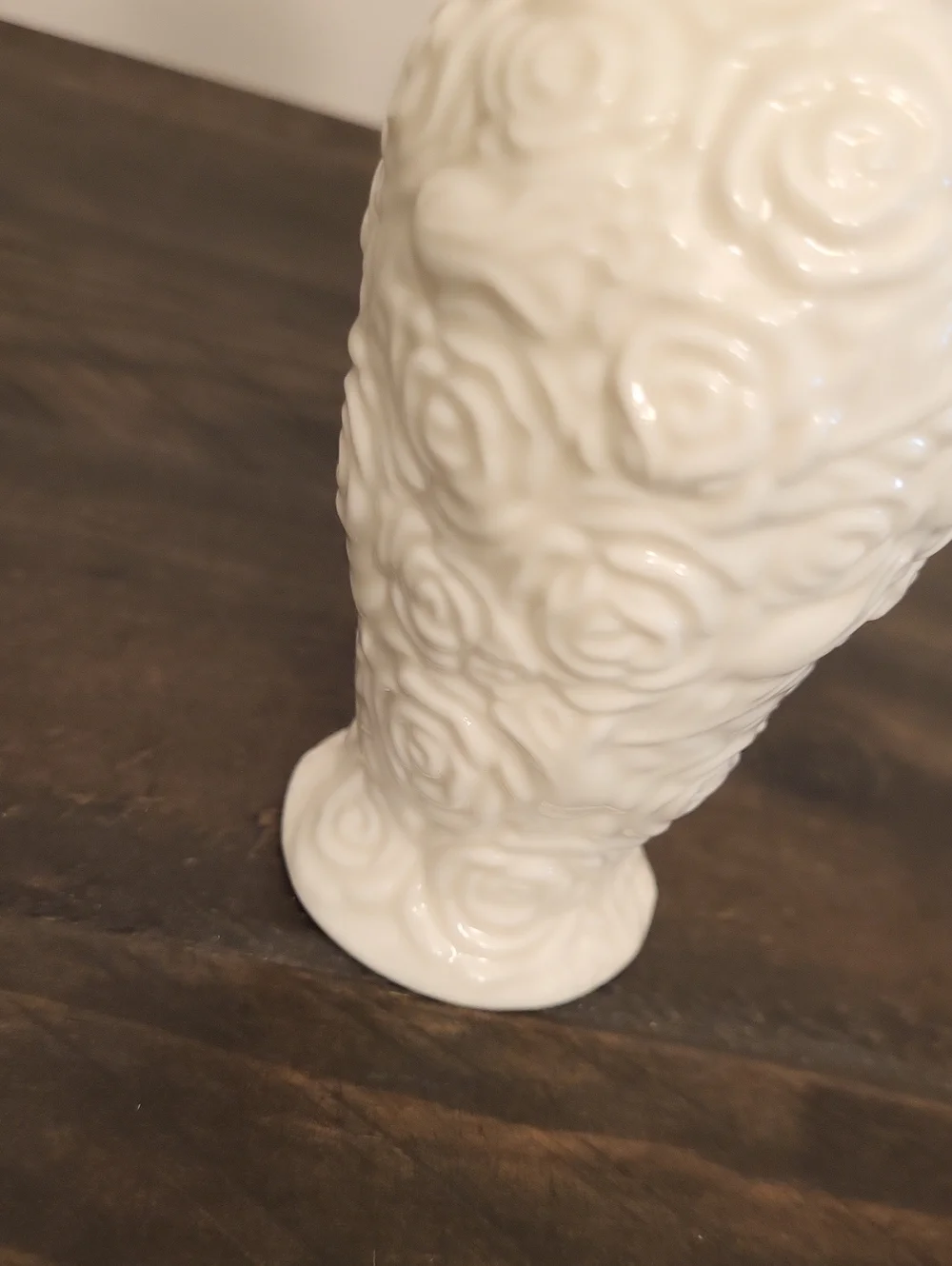 Vintage International Silver Co. Porcelain  Embossed Rose Bud Vase